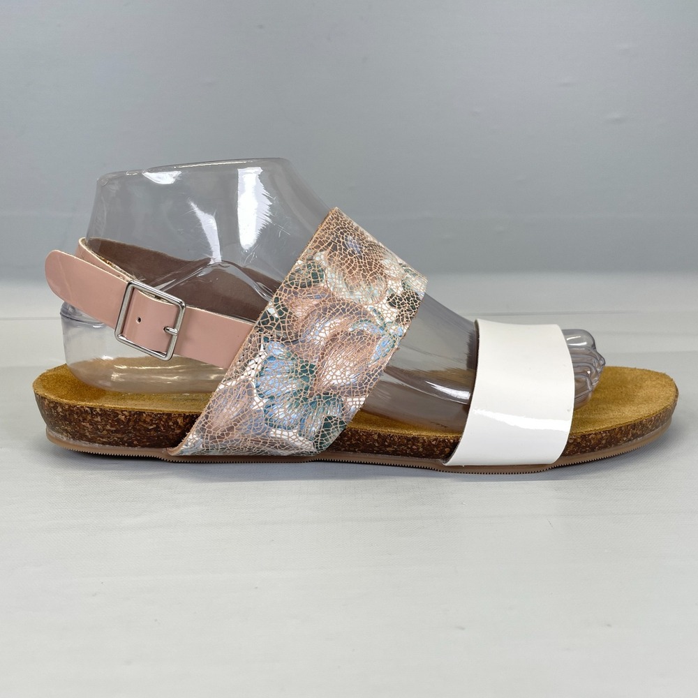 A. Giannetti Lagetta Slingback Sandals Womens Size 9 White Pink Leather Shoes